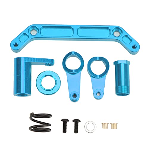 Ylwxzenith RC Steering Assembly Upgrade Kit, Aluminum Alloy DIY Repair Parts, Enhanced Durability and Steering for JLB 1/10 Trucks, Shock Absorbing, (Blue) von Ylwxzenith