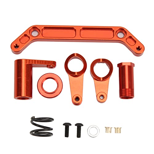Ylwxzenith RC Steering Assembly Upgrade Kit, Aluminum Alloy DIY Repair Parts, Enhanced Durability and Steering for JLB 1/10 Trucks, Shock Absorbing, (Red) von Ylwxzenith