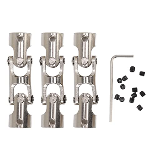 Ylwxzenith RC Universal Joint Shaft 8mm 8mm, 3 Section Rotatable Steel Coupling, Install Steering Connector for Enhanced RC Car Boat Performance, Includes Set Screws and Wrench von Ylwxzenith