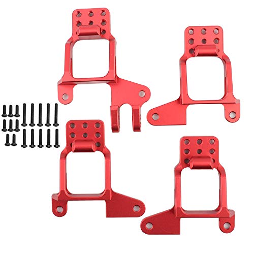 Ylwxzenith Red Aluminum Alloy Front Rear Shock Towers Mount for 4 RC Car, Durably and to Install, 4pcs with Mounting Holes and Screws von Ylwxzenith