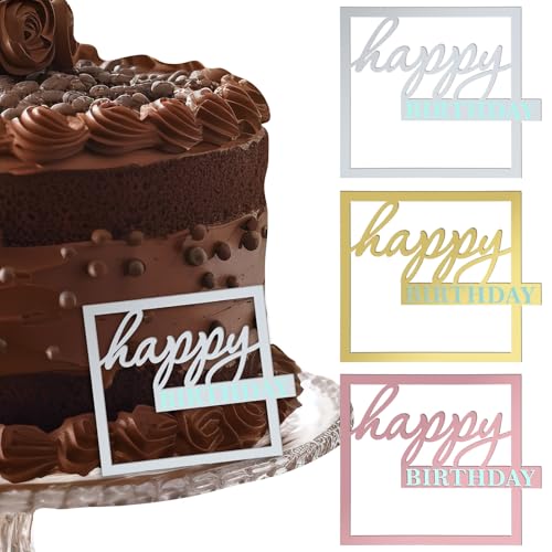 3 Stück Happy Birthday Tortendeko,Ymapinc Acryl Spiegel Happy Birthday Cake Topper Geburtstag Kuchen Deko Geburtstag Torten Zubehör für Frauen Mann,Gold Roségold Silber(10x9cm) 3 Stück Happy Birthday Tortendeko,Ymapinc Acryl Spiegel Happy Birthday Cake Topper Geburtstag Kuchen Deko Geburtstag Torten Zubehör für Frauen Mann,Gold Roségold Silber(10x9cm) von Ymapinc