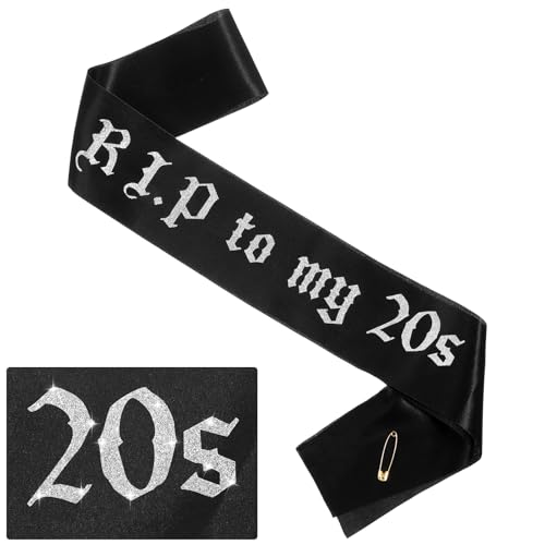 Ymapinc Rip 20s Deko Satinband R.I.P To My 20s Schärpe Schwarz 30 Schärpe Geburtstag R.i.p To My 20 Sash Rip Twenties Deko Geburtstags Satinband für Geburtstagsfeier Abschlussball Dekoration Ymapinc Rip 20s Deko Satinband R.I.P To My 20s Schärpe Schwarz 30 Schärpe Geburtstag R.i.p To My 20 Sash Rip Twenties Deko Geburtstags Satinband für Geburtstagsfeier Abschlussball Dekoration von Ymapinc