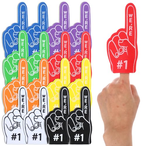Ymapinc 16 Stück Schaumstoff-Finger, Schaumstoff-Finger, Sport-Partygeschenke, Sportthemen-Geburtstagsparty-Zubehör, Cheerleader-Geschenke für Sportveranstaltungen, Schaumstoffhände (8 Farben) von Ymapinc