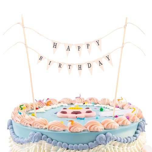 Happy Birthday Tortendeko,Ymapinc Wimpelketten Tortendeko Geburtstag Banner Cake Topper Geburtstag Vintage Happy Birthday Deko für Torte Dessert Party Dekoration von Ymapinc