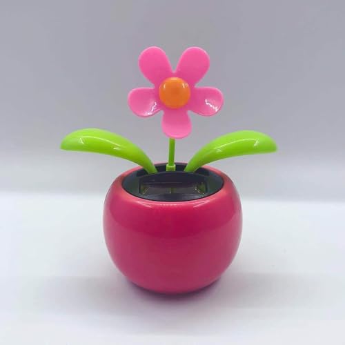 Rosa solarbetriebene tanzende Blume Auto Armaturenbrett Dekorationen - Lustiger solarbetriebener tanzender Blumentopf Auto Ornamente Blume schwingendes Spielzeug für Auto Dekor, lustige Geschenke für von Ymhapp