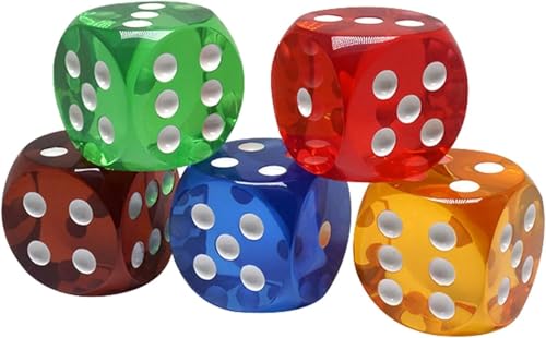 Wasserfeste Kristallwürfel, 25 mm, farbige, transparente Würfel, 6-seitig, runde Ecken, Kristallwürfel, Brettspiel-Würfel für Klassenzimmer, Kristallwürfel, 6-seitig, Standard-Spielwürfel für Zubehör, Wasserfeste Kristallwürfel, 25 mm, farbige, transparente Würfel, 6-seitig, runde Ecken, Kristallwürfel, Brettspiel-Würfel für Klassenzimmer, Kristallwürfel, 6-seitig, Standard-Spielwürfel für Zubehör, von Ymhapp
