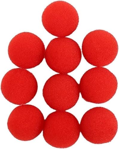 Ymhapp 10 rote Schwammbälle, weiche magische Schwammbälle, Kombi, Nahaufnahmen, magische Straße, klassische Komödie, Trick-Requisiten mit Anleitung (3,5 cm) von Ymhapp