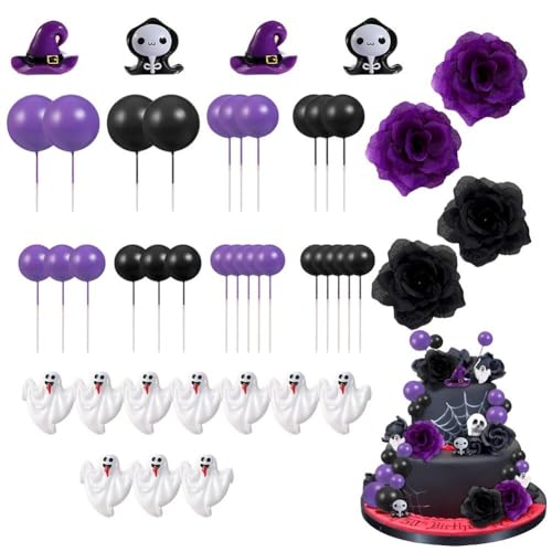 44 Stück Halloween-blumen-kuchenaufsatz, Gothic-kuchendekoration, Rosen-geister-kuchenaufsatz, Kuchendekorationen Rosen-geister-luftballons Für Party Und Geburtstag 44 Stück Halloween-blumen-kuchenaufsatz, Gothic-kuchendekoration, Rosen-geister-kuchenaufsatz, Kuchendekorationen Rosen-geister-luftballons Für Party Und Geburtstag von Ymxygz