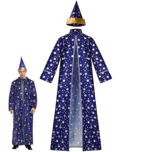 Ymxygz Lustiges Zauberer-cosplay-kostüm Für Erwachsene, Hexenrobe, Halloween-kostüm-requisiten Für Halloween-karnevals-mottopartys, Kostüm von Ymxygz