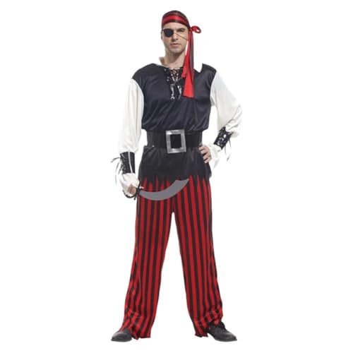 Ymxygz Piraten-cosplay-kostüm-set, Lustiges Kostüm Für Erwachsene, Neuartige Outfits Für Halloween-karnevalspartys, Verkleidungszubehör von Ymxygz