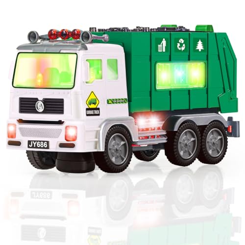 Spielzeug-Müllwagen & Feuerwehrauto & Baubagger Spielzeug & Container-LKW Spielzeugautos für Kleinkinder Jungen 1-3 4-7 Geburtstagsgeschenke, LKW-Auto-Spielzeug mit 4D-Lichtern & Musik, automatischer Spielzeug-Müllwagen & Feuerwehrauto & Baubagger Spielzeug & Container-LKW Spielzeugautos für Kleinkinder Jungen 1-3 4-7 Geburtstagsgeschenke, LKW-Auto-Spielzeug mit 4D-Lichtern & Musik, automatischer von Ynanimery