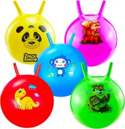 Ynanimery Hopper-Bälle für Kinder, 45,7 cm, aufblasbarer Springball für 2 3 4 5 6 Jahre alte Jungen Mädchen, Kleinkind-Sprungball mit Griff, Indoor-Outdoor-Aktivitäts-Spiele, 2 Stück von Ynanimery
