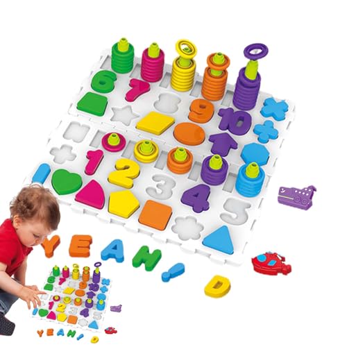 Alphabet -Formpuzzle -Set - Interaktives Lernen, unterhaltsames Bildungsspielzeug | Kreatives Buchstaben und Zahlenrätsel, farbenfrohes Formspiel, frühkindliche Entwicklungstool, perfekt für junge Ler von Ynnhik