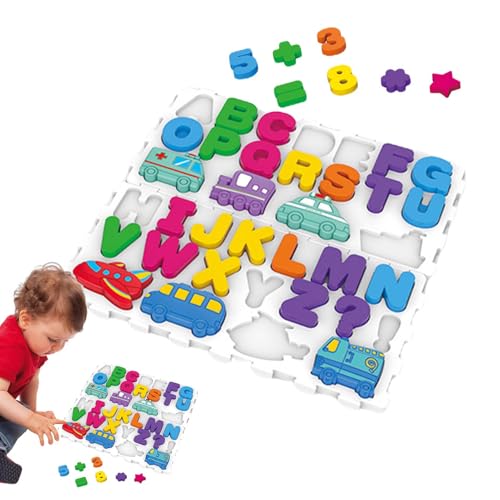 Alphabet -Zahlenform -Rätsel - Lernspielzeug für Bildungslern, Interaktive Buchstabenspiel | Fun -Nummer Alphabet -Puzzle, Formerkennungsaktivität, farbenfrohe Spielset, ideal für kognitive Kleinkinde von Ynnhik