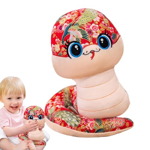 Chinesisch Neujahr Snake Plüsch | 2025 Chinesisch Neujahr Plüsch Schlangenspielzeug - Schlangenform Wohnkultur Für Kinderzimmer, Sofa, Auto, Schlafzimmer, Wohnzimmer von Ynnhik