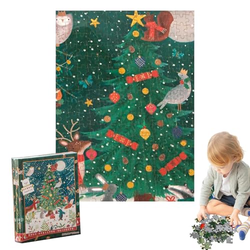 Christbaum-Puzzle, Holz-Puzzle-Set - Cartoon-Puzzlebrett - 1000X Portables Puzzle, Ferienpuzzle für Feinmotorik Christbaum-Puzzle, Holz-Puzzle-Set - Cartoon-Puzzlebrett - 1000X Portables Puzzle, Ferienpuzzle für Feinmotorik von Ynnhik