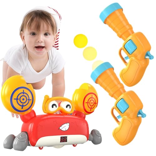 Elektronisches Zielspielzeug, Bewegung Ziel Spiel | Bewegliche Krabben-Schaumbälle Partyspielzeug | Schaumbälle Zielspiele mit LED-Leistungsrekord für Kinder 5-7 von Ynnhik