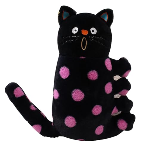Gepolsterte Katze - niedlich gepunktete Katze Kissen, 45 cm/17,7 Zoll Cartoon Katze Plüschtier, weiches und niedliches Plüschtier Sofa für Zuhause von Ynnhik