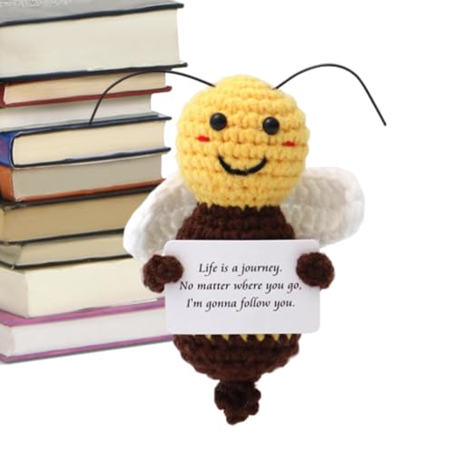 Handgemachte positive Biene, niedliche gehäkelte Biene mit positiver Karte, Handgemachte emotionale Nebenfreunde, Handgemachte Wolle gestrickte ermutigende Bienenmütze für Männer, alle Altersgruppen Handgemachte positive Biene, niedliche gehäkelte Biene mit positiver Karte, Handgemachte emotionale Nebenfreunde, Handgemachte Wolle gestrickte ermutigende Bienenmütze für Männer, alle Altersgruppen von Ynnhik