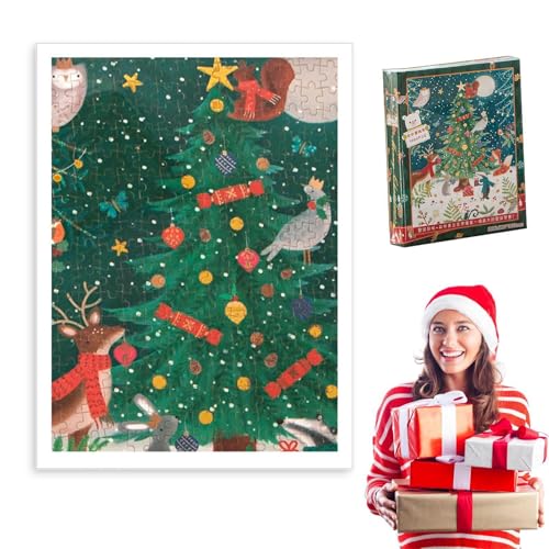 Holz-Puzzle, Weihnachten Puzzle aus Holz - Cartoon-Puzzlebrett - 1000X Portables Puzzle, Ferienpuzzle für Feinmotorik Holz-Puzzle, Weihnachten Puzzle aus Holz - Cartoon-Puzzlebrett - 1000X Portables Puzzle, Ferienpuzzle für Feinmotorik von Ynnhik