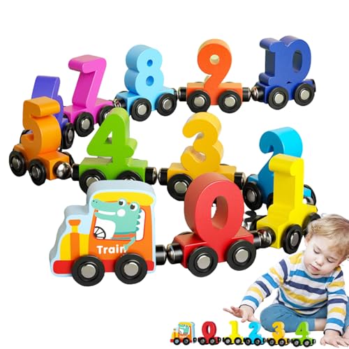 Holz Zug Set, Magnetisches Vorschulspielzeug, Pädagogisches Zahlen und Farben Spiel für Kinder von 1-3 Jahren mit Familien Spaß, für Klassenzimmer und als kleine Geschenke und Korb Füller Holz Zug Set, Magnetisches Vorschulspielzeug, Pädagogisches Zahlen und Farben Spiel für Kinder von 1-3 Jahren mit Familien Spaß, für Klassenzimmer und als kleine Geschenke und Korb Füller von Ynnhik