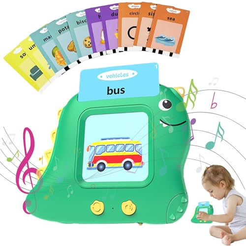 Lernkartenmaschine,Reden Flash-Karten, Dinosaurier Audible Reden Karten Maschine Talking, Lernspielzeug Sprachspielzeug, USB aufladbare Lesegerät für Geburtstag, Weihnachten, Kinder von Ynnhik