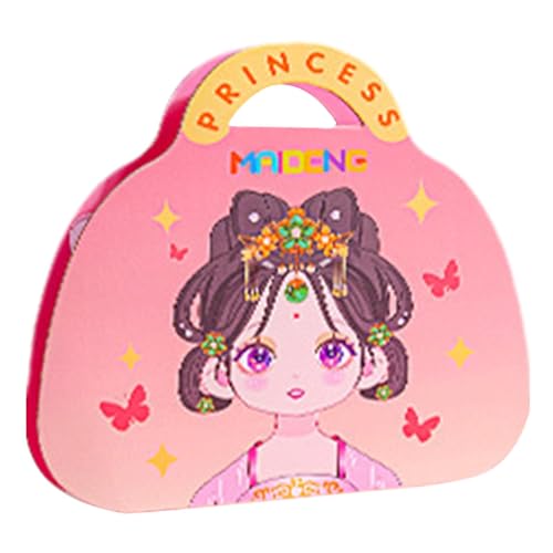 Mädchen verkleiden sich Spiel - Make-up Girls Spielzeug, Aufkleber Make-up Spiel | Sparkling Prinzessin Style Dress Up Game Set, Papier Craft Kits, Make-up Play on Papier, Reisespielzeug für Mädchen Mädchen verkleiden sich Spiel - Make-up Girls Spielzeug, Aufkleber Make-up Spiel | Sparkling Prinzessin Style Dress Up Game Set, Papier Craft Kits, Make-up Play on Papier, Reisespielzeug für Mädchen von Ynnhik