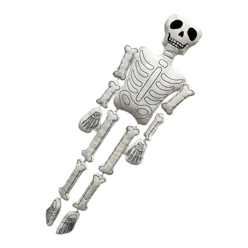 Polsterte Skelettpuppe, Skelett-Plüschspielzeug - 37 Zoll Plüsch Skelett Spukhaus Dekorationen | Halloween Plüsch Regaldekorationen, weißes Bein Skelett Ornamente Skelett Heimtextilien Halloween Polsterte Skelettpuppe, Skelett-Plüschspielzeug - 37 Zoll Plüsch Skelett Spukhaus Dekorationen | Halloween Plüsch Regaldekorationen, weißes Bein Skelett Ornamente Skelett Heimtextilien Halloween von Ynnhik