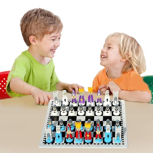 Schachbrett-Set - Cartoon-Reise-Schach-Brettspiele, Doppelseitiges Muste, Stabil Und Wiederverwendba, Tragbare Schachspielsets Für Die Reise, Brettspiele von Ynnhik