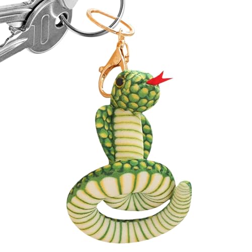 Snake Keychain Plüsch | 3,15 Zoll Plüsch Schlange Schlüsselanhänger - niedlich simuliert Kobra Klapperschlange Puppe für Erwachsene Lustige Sprattrequisiten von Ynnhik