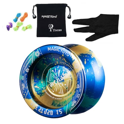 T5 Metal Yoyo für Kinder - Nicht reagierendes professionelles Yoyo Kugellager, Aluminium-Legierung Yoyos mit Tasche 5 Saiten und einem Handschuh für Erwachsene T5 Metal Yoyo für Kinder - Nicht reagierendes professionelles Yoyo Kugellager, Aluminium-Legierung Yoyos mit Tasche 5 Saiten und einem Handschuh für Erwachsene von Ynnhik