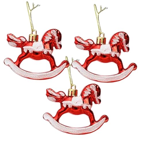 Tierschmuck für, 3pcs kleines Schaukelpferd Ornament, kleines Schaukelpferddekor, Weihnachtsschmuck für Tür Tierschmuck für, 3pcs kleines Schaukelpferd Ornament, kleines Schaukelpferddekor, Weihnachtsschmuck für Tür von Ynnhik