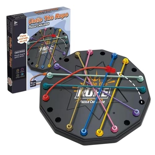Twisted Seil -Puzzlespiel, Knoten Seil entwirren Spiel - Buntes Twisted Seilsortierspiel,Pädagogisches Hirnteaser -Puzzle für und Mädchen von Ynnhik