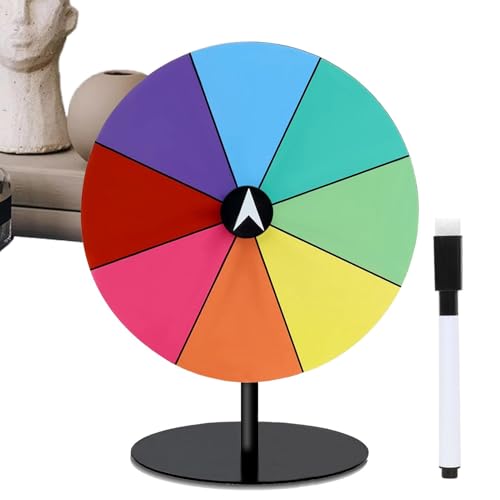 Ynnhik Drehrad | Tisch-Dreh-Preisrad Glück mit Ständer, Kritzelspiel, bunt, trocken abwischbar, Spinner für Party, Einweihung, Hochzeit, Abschlussfeier, Karneval von Ynnhik