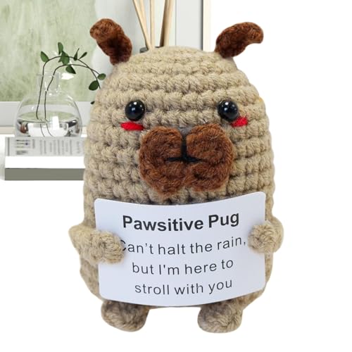 Ynnhik Emotionale Unterstützung häkeln Hund, Emotionale Unterstützung häkeln Tiere Hund,Inspirierende Welpenpuppe - Cheer Up Positive Häkelhund, süßer positiver Mops, gestricktes Hundespielzeu Ynnhik Emotionale Unterstützung häkeln Hund, Emotionale Unterstützung häkeln Tiere Hund,Inspirierende Welpenpuppe - Cheer Up Positive Häkelhund, süßer positiver Mops, gestricktes Hundespielzeu von Ynnhik
