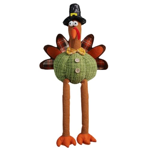 Ynnhik Gefüllte Türkei mit Tieren, süße Puppe voller Thanksgiving, Heimdekoration, 24,9 cm (9,8 Zoll), mit rundem Bauch und Beinen von Ynnhik