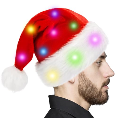 Ynnhik Leuchtende Weihnachtsmütze | Integrierte Rote Weihnachtsmannmütze,Klassische Weihnachts-Cosplay-Mütze, verschied Weihnachtsparty- verschiedenen Größen und vier verschiedenen Designs erhältlich Ynnhik Leuchtende Weihnachtsmütze | Integrierte Rote Weihnachtsmannmütze,Klassische Weihnachts-Cosplay-Mütze, verschied Weihnachtsparty- verschiedenen Größen und vier verschiedenen Designs erhältlich von Ynnhik