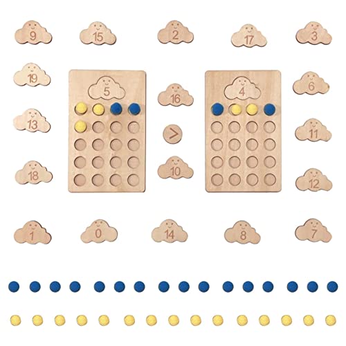 Ynnhik Nummernverfolgungstafel - Wolkenholz-Zahlentafel-Set,Zählspiel Vorschule Mathezahl für Kinder Feinmotorik Spielzeug für Kleinkinder Ynnhik Nummernverfolgungstafel - Wolkenholz-Zahlentafel-Set,Zählspiel Vorschule Mathezahl für Kinder Feinmotorik Spielzeug für Kleinkinder von Ynnhik