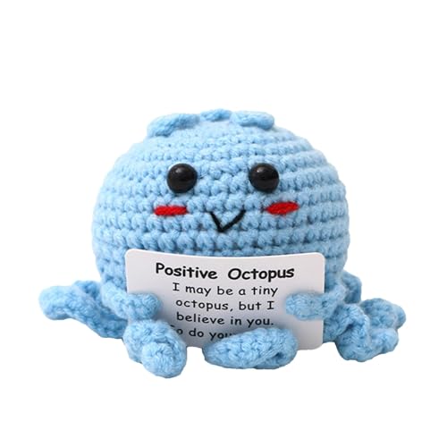 Ynnhik Positiver Oktopus | Gestrickte Oktopus-Puppe mit Ermutigungskarte, handgewebte Dekorationen, Sammelpuppen für Freunde, Schreibtischdekoration Ynnhik Positiver Oktopus | Gestrickte Oktopus-Puppe mit Ermutigungskarte, handgewebte Dekorationen, Sammelpuppen für Freunde, Schreibtischdekoration von Ynnhik
