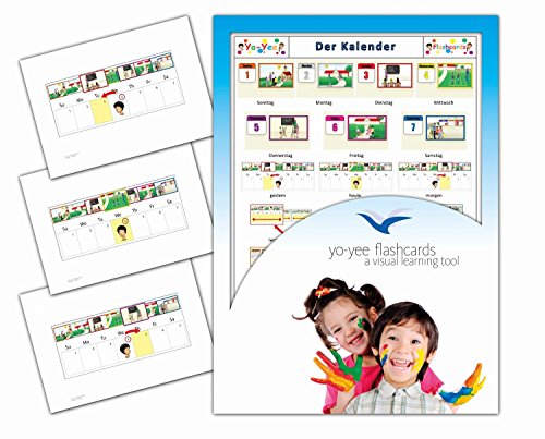 Yo-Yee Flashcards Bildkarten Kalender - Deutsch Lernen mit Bildern - Erweitere spielerisch Grundwortschatz, Satzbau und Grammatik - Für Kita, Kindergarten, Grundschule oder Logopädie von Yo-Yee Flashcards
