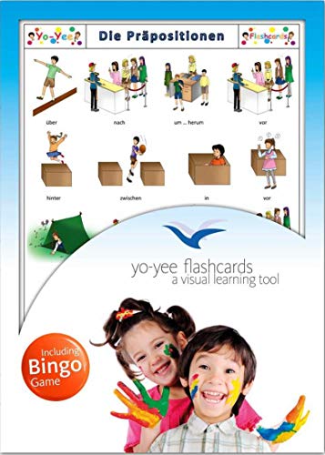 Yo-Yee Flashcards Bildkarten für den DAF/DAZ Unterricht mit Bingokarten - Präpositionen - Zur Sprachförderung in Kita, Kindergarten, Schulen und Logopädie von Yo-Yee Flashcards