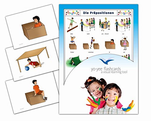 Yo-Yee Flashcards Bildkarten für den DAF/DAZ Unterricht - Präpositionen - Erweitere spielerisch Grundwortschatz, Satzbau und Grammatik - Für Kita, Kindergarten, Grundschule oder Logopädie von Yo-Yee Flashcards