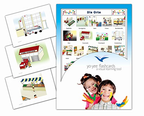 Yo-Yee Flashcards Bildkarten für den Deutschunterricht - Orte - Erweitere spielerisch Grundwortschatz, Satzbau und Grammatik - Für Kita, Kindergarten, Grundschule oder Logopädie von Yo-Yee Flashcards