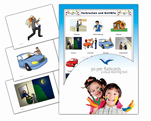 Yo-Yee Flashcards Bildkarten für den Deutschunterricht - Verbrechen und Notfälle für den Sprachunterricht von Yo-Yee Flashcards