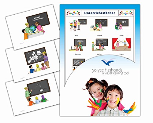 Yo-Yee Flashcards Bildkarten in Deutsch - Unterrichtsfächer in der Schule - Für Kita, Kindergarten und Grundschule von Yo-Yee Flashcards