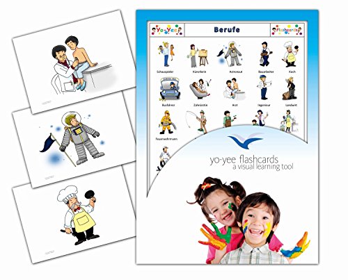 Yo-Yee Flashcards Bildkarten zur Sprachförderung - Berufe - Erweitere spielerisch Grundwortschatz, Satzbau und Grammatik - Für Kita, Kindergarten, Grundschule oder Logopädie von Yo-Yee Flashcards