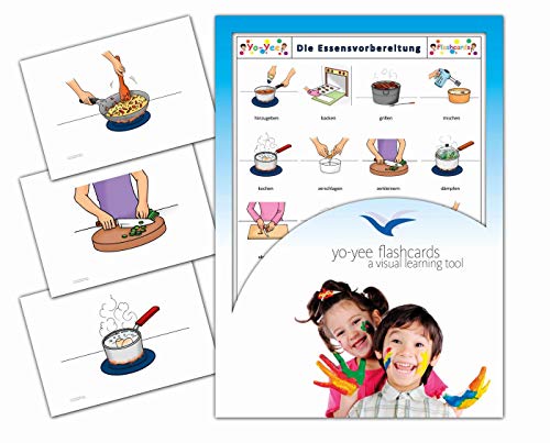 Yo-Yee Flashcards Bildkarten zur Sprachförderung - Essensvorbereitung und Kochen - Erweitere spielerisch Grundwortschatz, Satzbau und Grammatik - Inklusive Spielideen und Einsatzmöglichkeiten von Yo-Yee Flashcards