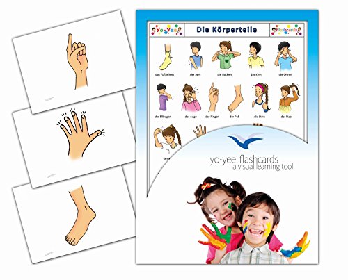 Yo-Yee Flashcards Bildkarten zur Sprachförderung – Grundwortschatz Körper/Körperteile - Für Kinder und Erwachsene in Kita, Kindergarten, Grundschule, Logopädie, Autismus, Demenz und Therapie von Yo-Yee Flashcards