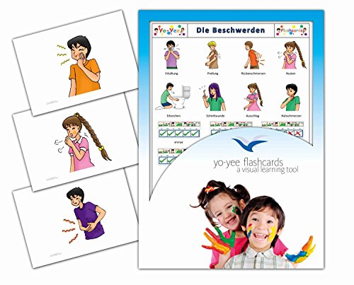 Yo-Yee Flashcards Bildkarten zur Sprachförderung – Körper/Beschwerden/Schmerzen - Für Kinder und Erwachsene in Kita, Kindergarten, Grundschule, Logopädie, Autismus, Demenz und Therapie - DIN A6 von Yo-Yee Flashcards