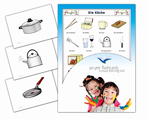 Yo-Yee Flashcards Bildkarten zur Sprachförderung - Küche - Erweitere spielerisch Grundwortschatz, Satzbau und Grammatik - Für Kita, Kindergarten, Grundschule oder Logopädie von Yo-Yee Flashcards